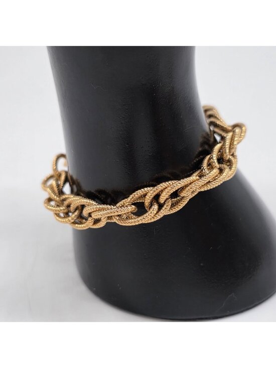 Unbranded Jewelry - Gold Plated Charm Bracelet Twisted Rope Chain Multi Link With Spring Ring Clasp